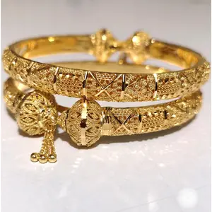 2026 24K Gold Plated Luxury Bracelet - Designer Copper Bangle for Women, Indian Style Jewelry Gift