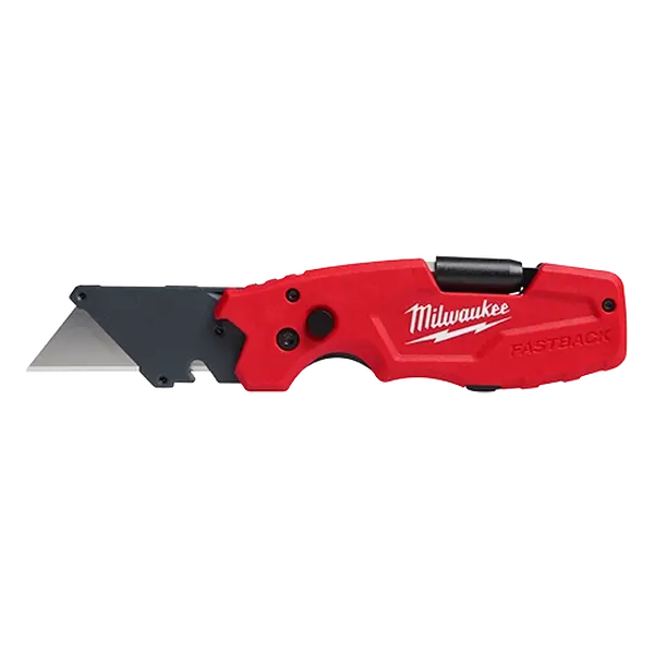 Milwaukee 48-22-1505 FASTBACK™ 6-in-1 Retractable Foldable Utility Knife - Plastic Multi-Functional Portable Versatile Tool with Bit Holder for Wood Carving, Foldable Tool