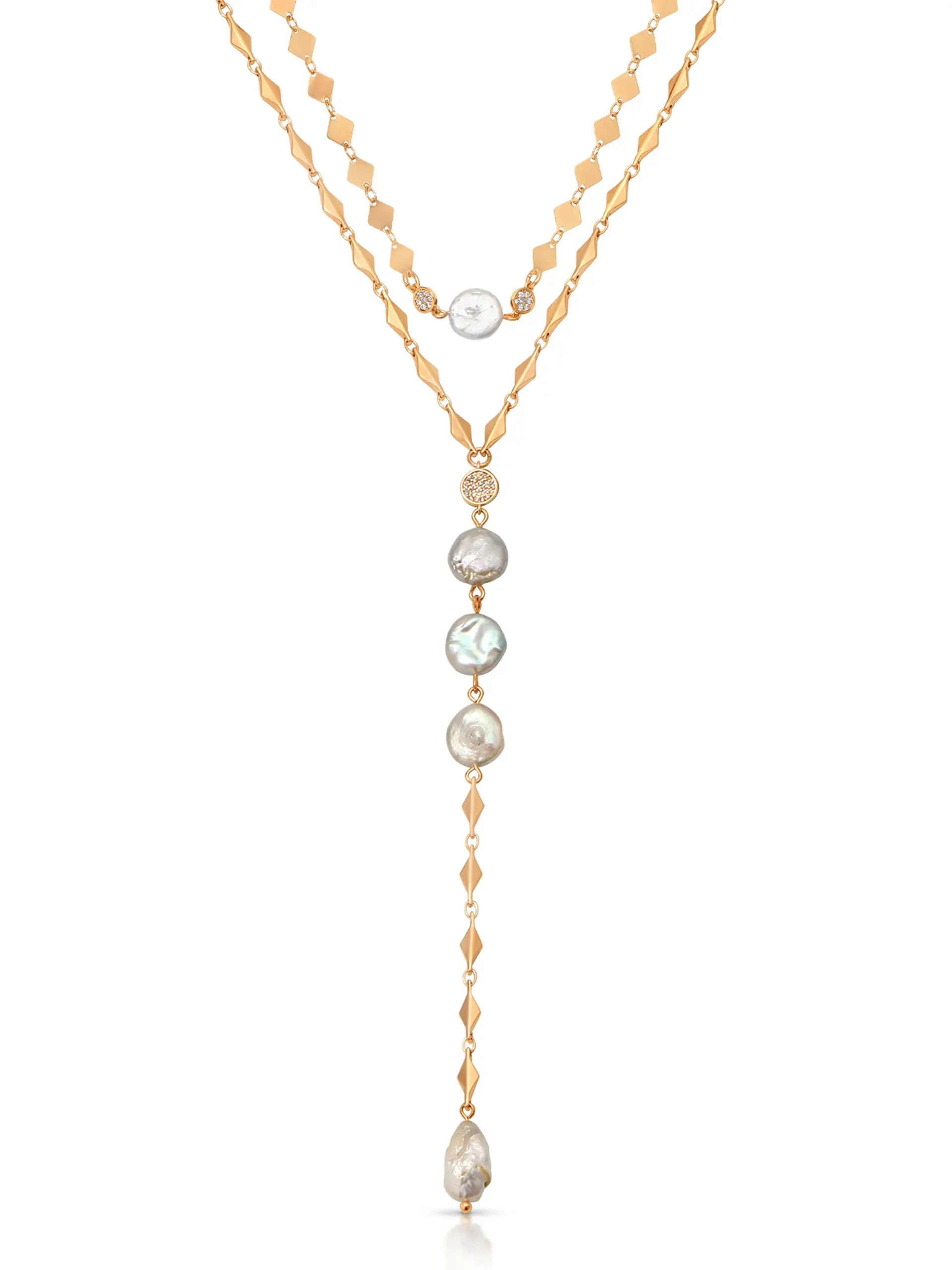 Dreamin’ Freshwater Pearl Lariat Necklace Set | 18K Gold Plated Layered Pearl Necklace | Elegant Summer Jewelry Gift for Women Dreamin’ Freshwater Pearl Lariat Necklace Set | 18K Gold Plated Layered Pearl Necklace | Elegant Summer Jewelry Gift for Women
