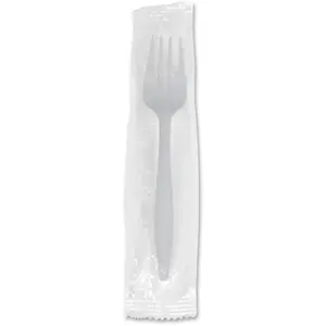 Individually Wrapped Fork, Polypropylene - White