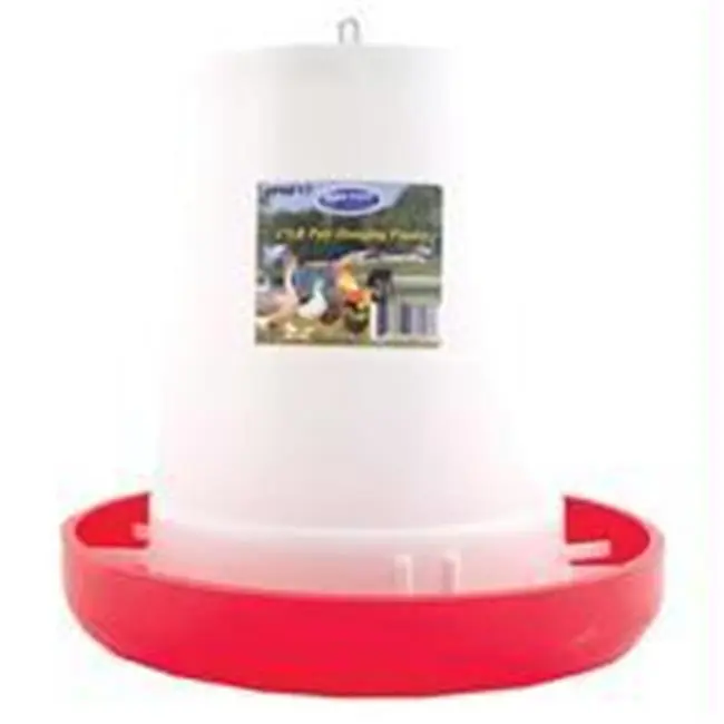Millside Industries Plastic Poultry Feeder - 17 Lb Capacity, Adjustable Tray, Durable Metal Handle, 5 Feed Flow Rates, Controlled Feeding Tool for Barn Birds - Model PHF17