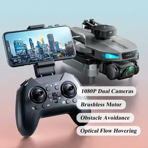 Foldable 1080P Dual Cameras Drone for Beginners, Obstacle Avoidance RC Quadcopter, Brushless Motor, Optical Flow Hovering, Altitude Hold, Follow Me, 3D Flips, Headless Mode, Wifi Connection, 3.7V 2000mAh Rechargeable Battery,Lightweight Under 249g