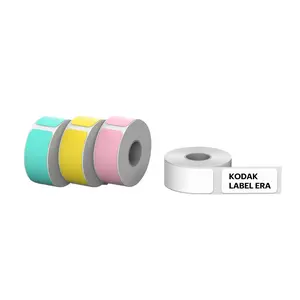 KODAK Label ERA M50 Sticker Label 12 Rolls Set (White 9Rolls, Pink/Green/Yellow 1 Roll Each)
