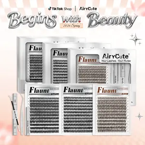 Flaunt & Short Flaunt & Brown Flaunt | AiryCute Upgrade U Lashes Ultra-Dense, Waterproof, Long-Lasting Lashes | Flora | Natural Daily, Volume Style | Beginner-Friendly DIY Lashes for a Flawless, Voluminous Look | Trendy & Must-Have Clusters #SummerVibes
