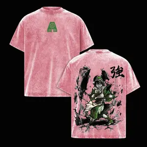 Toph Beifong Avatar The Last Airbender Vintage Washed Oversized T-Shirt, Retro Anime Streetwear Graphic Tee, Unisex Top ET5