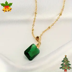 1pc Light Luxury European and American Square Pendant Fashionable, Popular, High End Banquet Party Necklace, Suitable for Daily Wear Jewelry, Christmas Gift for Friends
