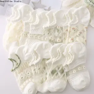 2026 Women's 8 Pairs Floral Print Contrast Mesh Sheer Ankle Socks,  Fashion Casual Cozy Breathable Low Cut Socks for Daily Outdoor Wear, Women's Socks for Summer