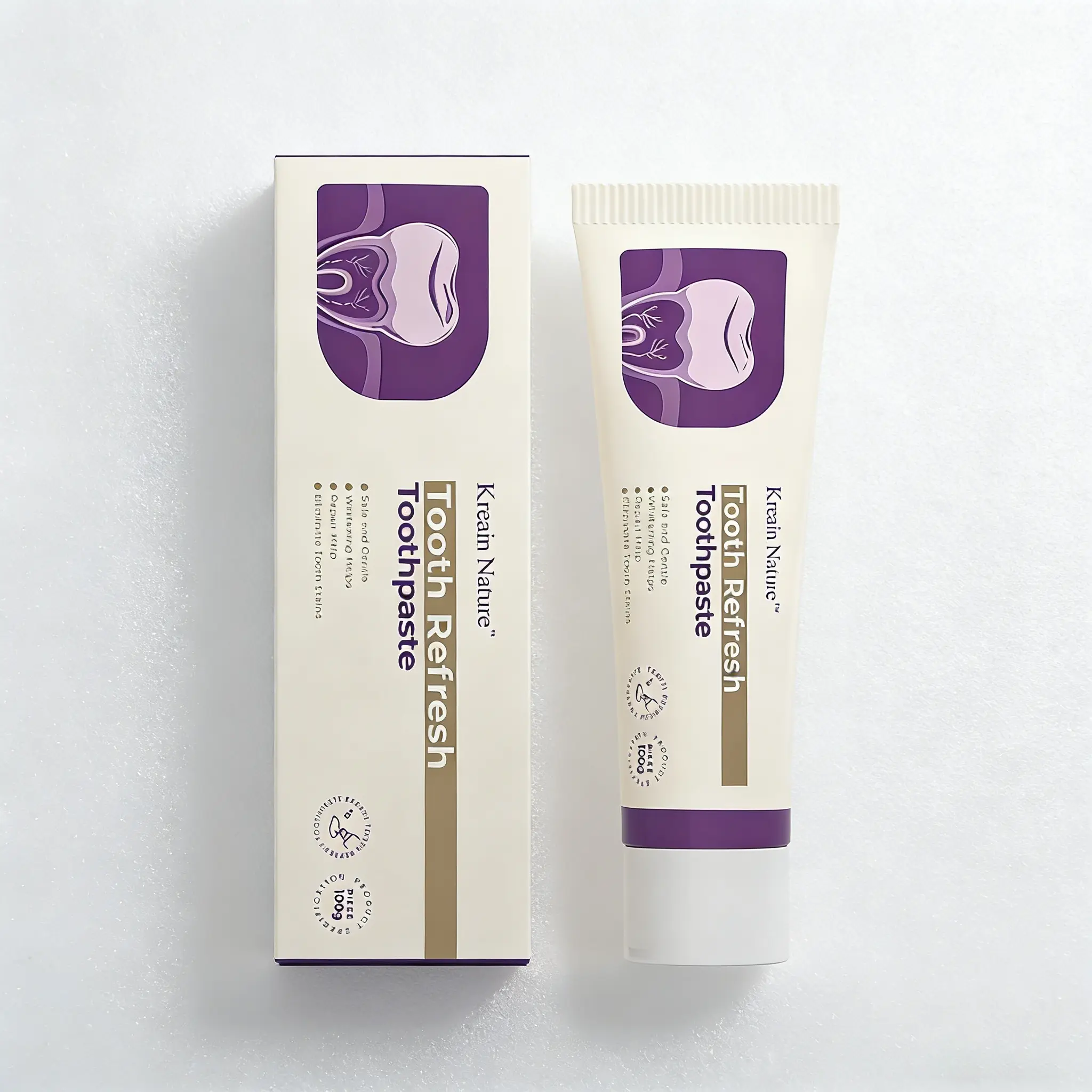 Kreain Nature Tooth Refresh Toothpaste - Natural Formula for Fresh Breath, Gentle Daily Oral Care, Cleans Teeth and Gums, Ideal for Sensitive Teeth
