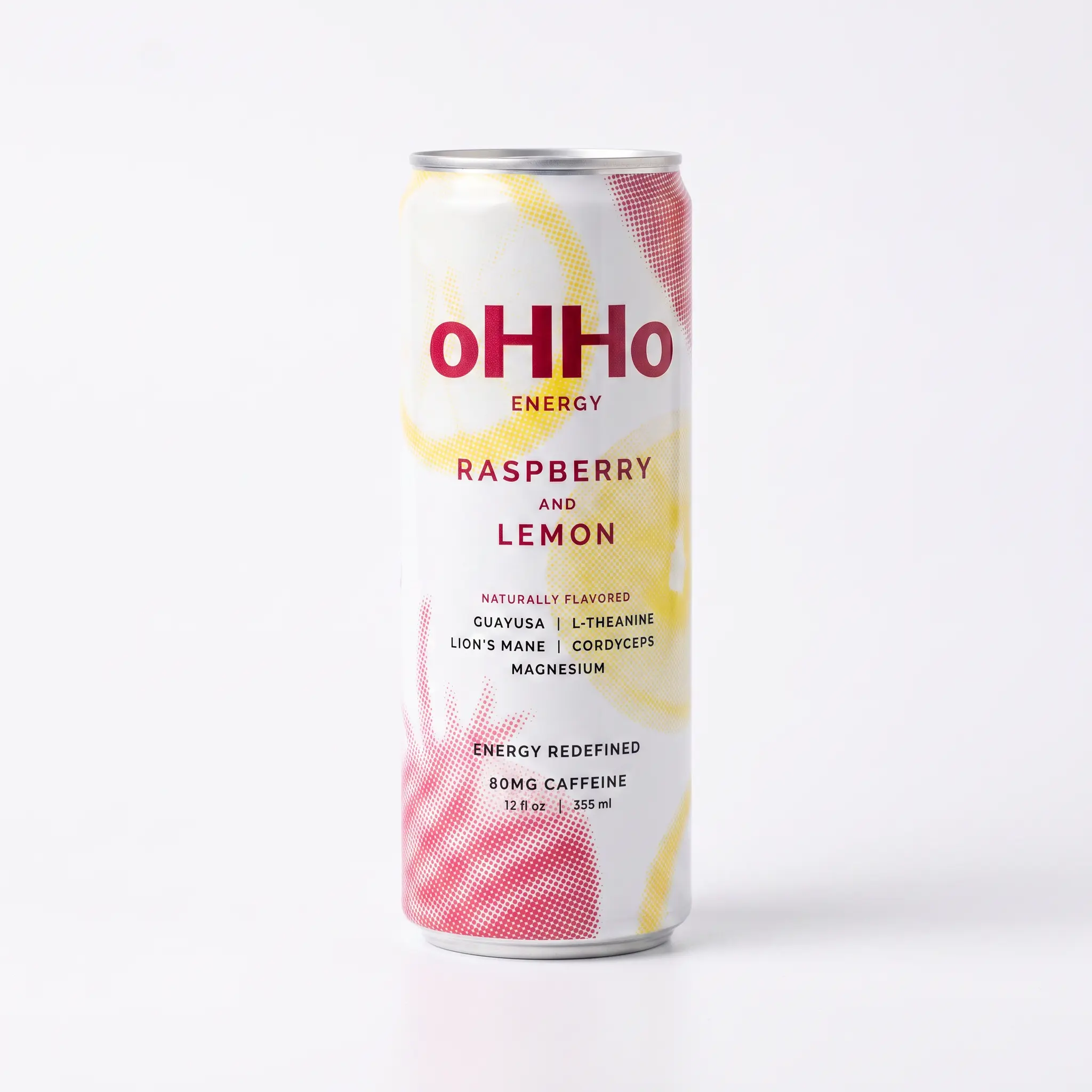 oHHo ENERGY Duo Bundle, 2 x 4-Pack (8 Cans) - Raspberry & Lemon + Apple & Ginger, 80mg Caffeine, 12 fl oz