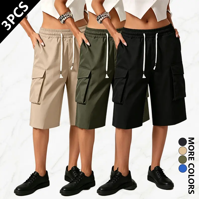 Summer unisex cargo shorts — “Fashion” label, multiple pockets, practical work shorts, lightweight breathable casual hiking shorts, outdoor military-style combat shorts, loose fit for everyday wear
