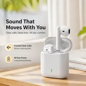 Wireless Bluetooth 5.4 Headphones with HiFi Stereo Sound, 5 Hours Battery Life, Touch Controls, Wireless Earbuds for iOS, iPhone, Android