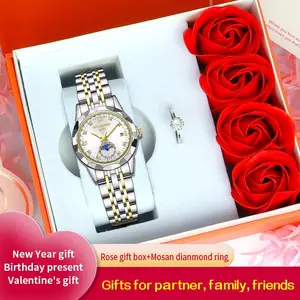 Luxury women's elegant watch: stylish and elegant, simple design, Christmas gifts for partners, mothers, daughters, ladies