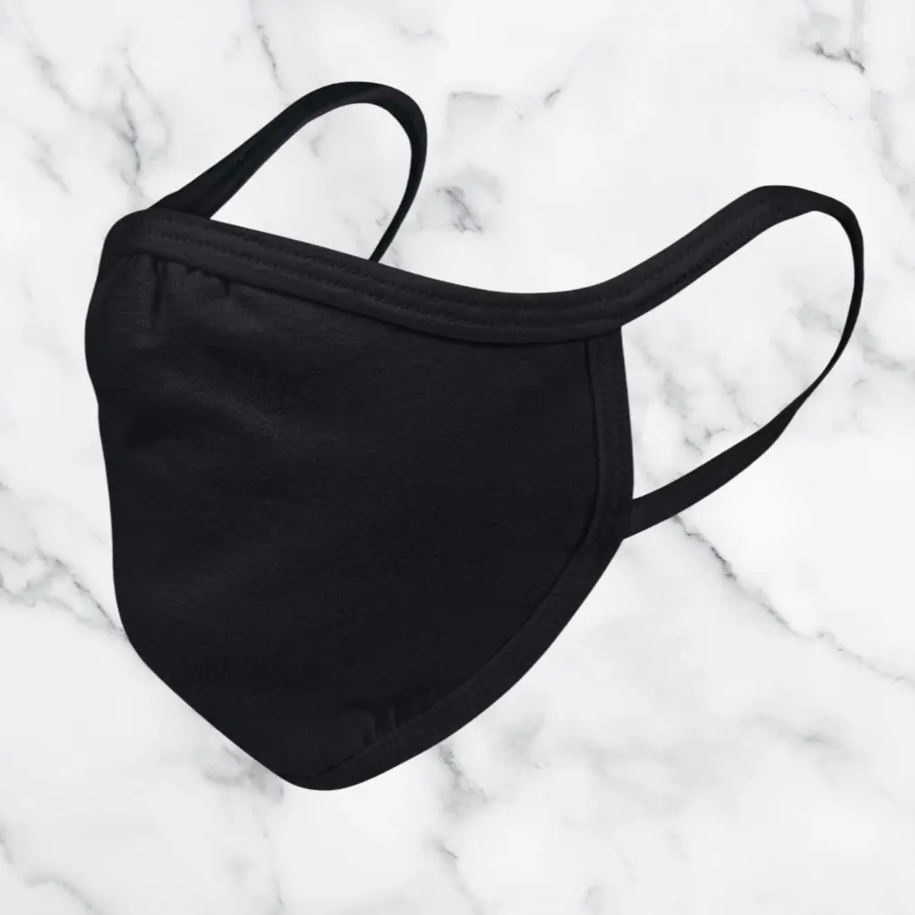 Black adult cotton unisex face mask