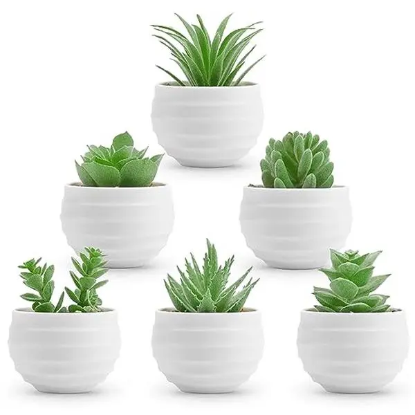 6 Pack Fake Plants Small Realistic Succulents Plants Artificial for Home Room Decor Indoor for College Dorm Desk, Apartment Shelf & New Home Moving Decor, summerwins Mid Year Sale,dorm essentials