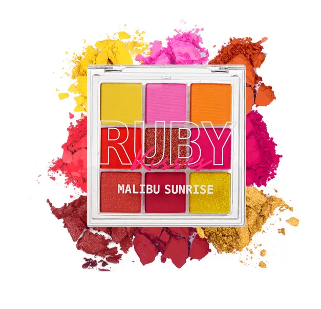 Ruby Kisses Malibu Sunrise Eyeshadow Palette (RMPS18) - 3oz Creamy Long-Lasting Compact with Vibrant Radiant Colors for Makeup Transformation, Single Cosmetic Item (Check Label For Details)