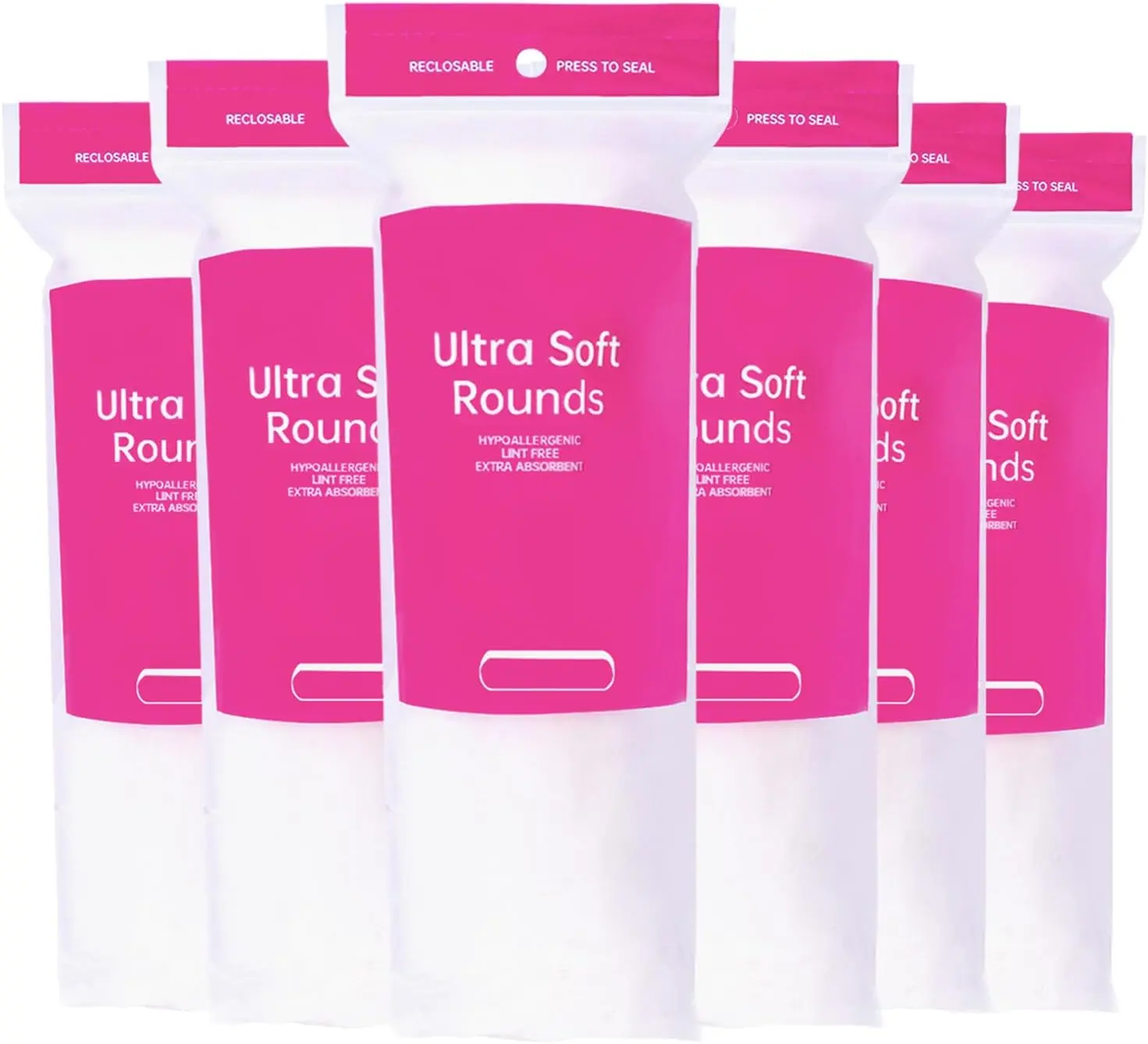 600 PCS Cotton Rounds–100 Count (Pack of 6)-Soft, Absorbent, 100% Pure Cotton Face Pads for Makeup Removal, Skincare, Skin Care and Gentle Facial Cleansing - Lint Free Stitched Pads