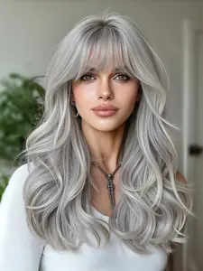 Wig, 20 Inch Medium Length Curly Hair, Women's Full Head Cap, High Temperature Resistant, Fashion Casual Wig, Stylist Friendly Wig, All Seasons, Synthetic Curly Wigs, Synthetic Fiber Wigs, Heat Resistant Wigs, Synthetic Material Wigs