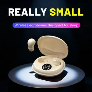 Mini wireless Bluetooth earbuds with LED display, in-ear sleep earbuds, side-sleep , soft silicone eartips, compact charging case  6.0 chip, high-quality  quality suitable for sports, fitness, office,     24-hour hd audio ti noise blocking touch operation