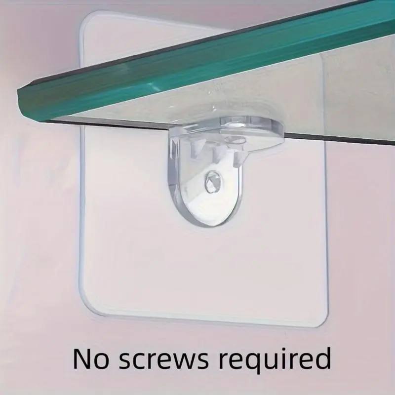 10pcs Clear Self Adhesive Shelf Bracket, Strong Adhesive Wardrobe Partition Bracket, Transparent Shelf Support Tool Organiser
