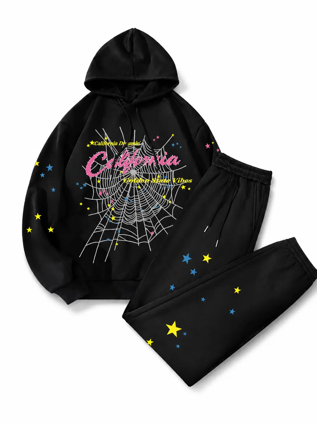 Y2K Gothic Web Graphic PRINTED Hoodie – Unisex Oversized Pullover Sweatshirt, Vintage Streetwear Hooded Sweatshirt, Long Sleeve Casual Hoodie, Soft Cozy S-5XL