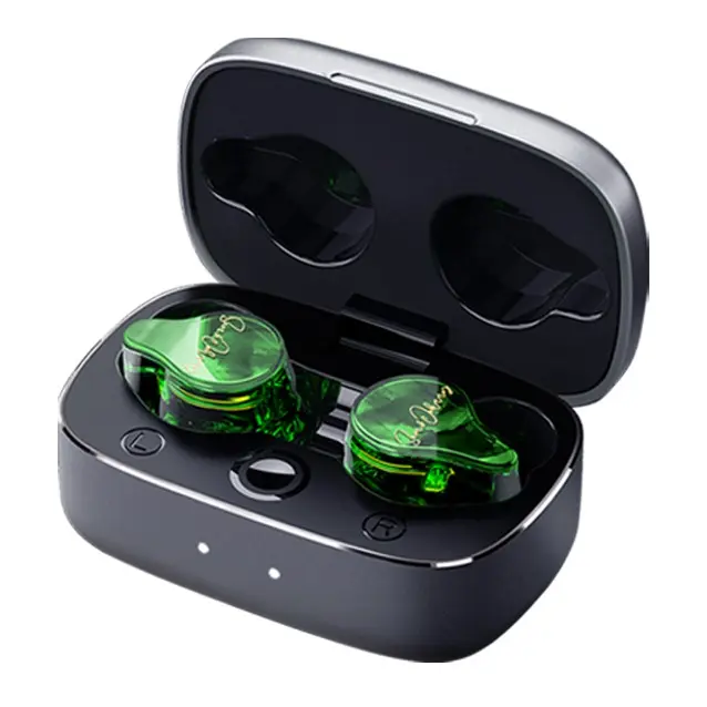 HM12+ Wireless Bluetooth Earbuds with 6 balanced armature drivers, delivering Hi-Fi sound for audiophiles. Equipped with 30dB noise reduction, IPX6 waterproof rating, up to 30 hours total battery life and dual-device connection. Customizable.