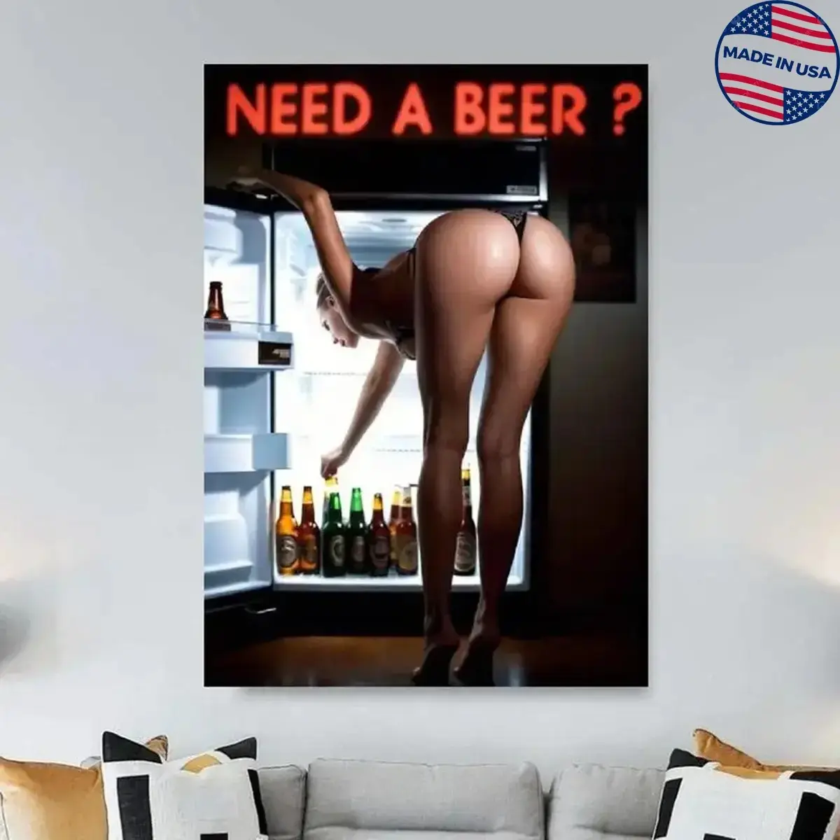 Beer Lover Funny Woman Art Poster For Bar Home And Office Unique Gift, Premium Poster, Home Decor Idea, Room Decoration, Wall Art Decor