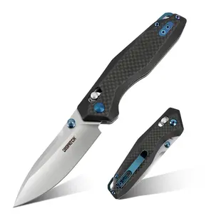 Dispatch 4.5" Tactical Folding Pocket Knife, Carbon Fiber G10 Grip, D2 Blade, Ergonomic Design, Safety Lock, Bushcraft Survival Equipment, Men's Gift, D2 Steel Folded Knives