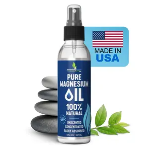 essentiallybased Pure Magnesium Oil Spray 8oz - Topical Magnesium Spray for Sleep Extra Strength - Less Sting Less Itch - 100% Natural & Organic - Made in USA - Body Care