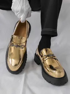 Men's Business Style Classic Solid Color Formal Loafer Shoes, 2024 New Style Fashionable Round Toe Slip-on Loafers for Work Office, Casual Comfortable Shoes for Daily Wear