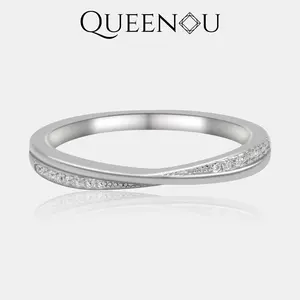【850】Valentine's Flash Subtle Curve Synthetic Moissanite Band – Elegant Wedding, Engagement, or Anniversary Gift for Women. Classic and Fashionable Jewelry for Daily Wear or Special Events.