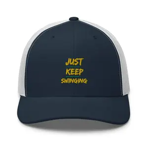 Just Keep Swinging - Performance Cap - Mesh Back - Yellow logo