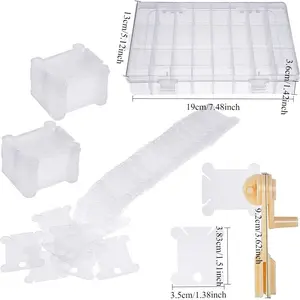 102Pcs Embroidery Floss Organizer Tools Box, Bobbin Winder and Floss Bobbins for Craft DIY Cross Stitch Thread Sewing Bead Jewelry Diamonds Storage