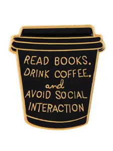 Quote & Coffee Enamel Brooch Pin, Unisex Clothing Accessory, Party Style Jewelry, Holiday Gift, Casual Wear, All Seasons Wear