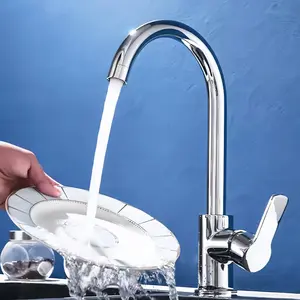Full Copper Valve Switch Kitchen Sink Faucet Single Handle Cold Hot Water Mixer Tap, Attic Bathroom Faucet, Durable and Stylish Design