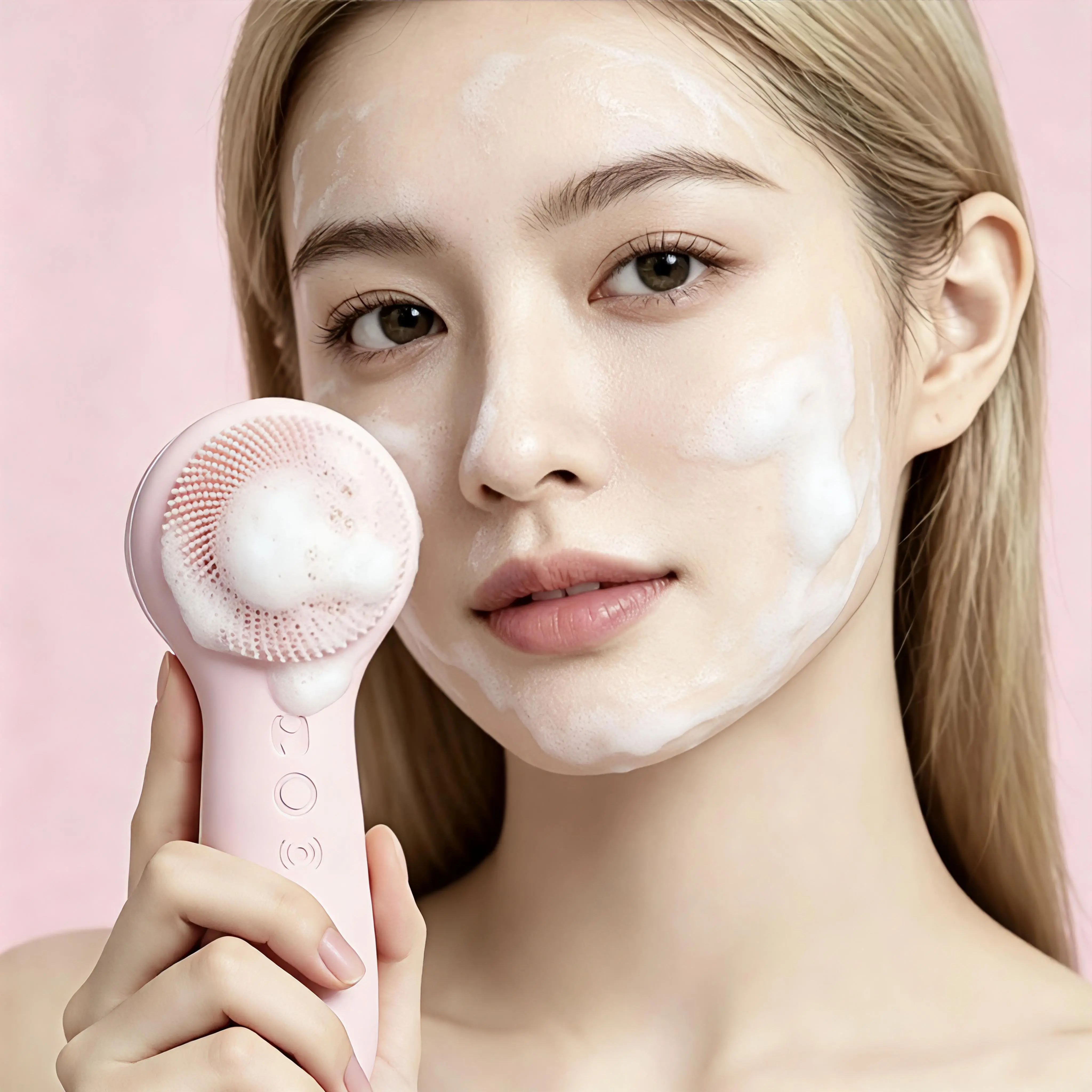 Electric Silicone Facial Cleansing Brush - Vibrating Face Scrubber with Massage Function for Deep Cleansing, Gentle Exfoliation (Suitable for All Genders)
