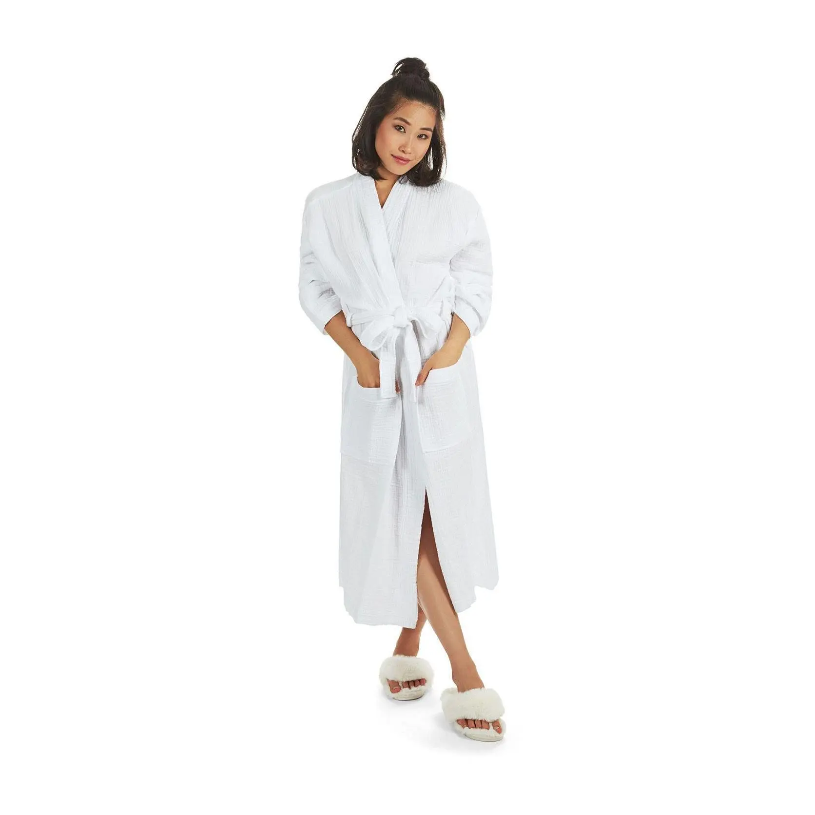 Memoi 100% Cotton Woven Gauze Kimono Robe