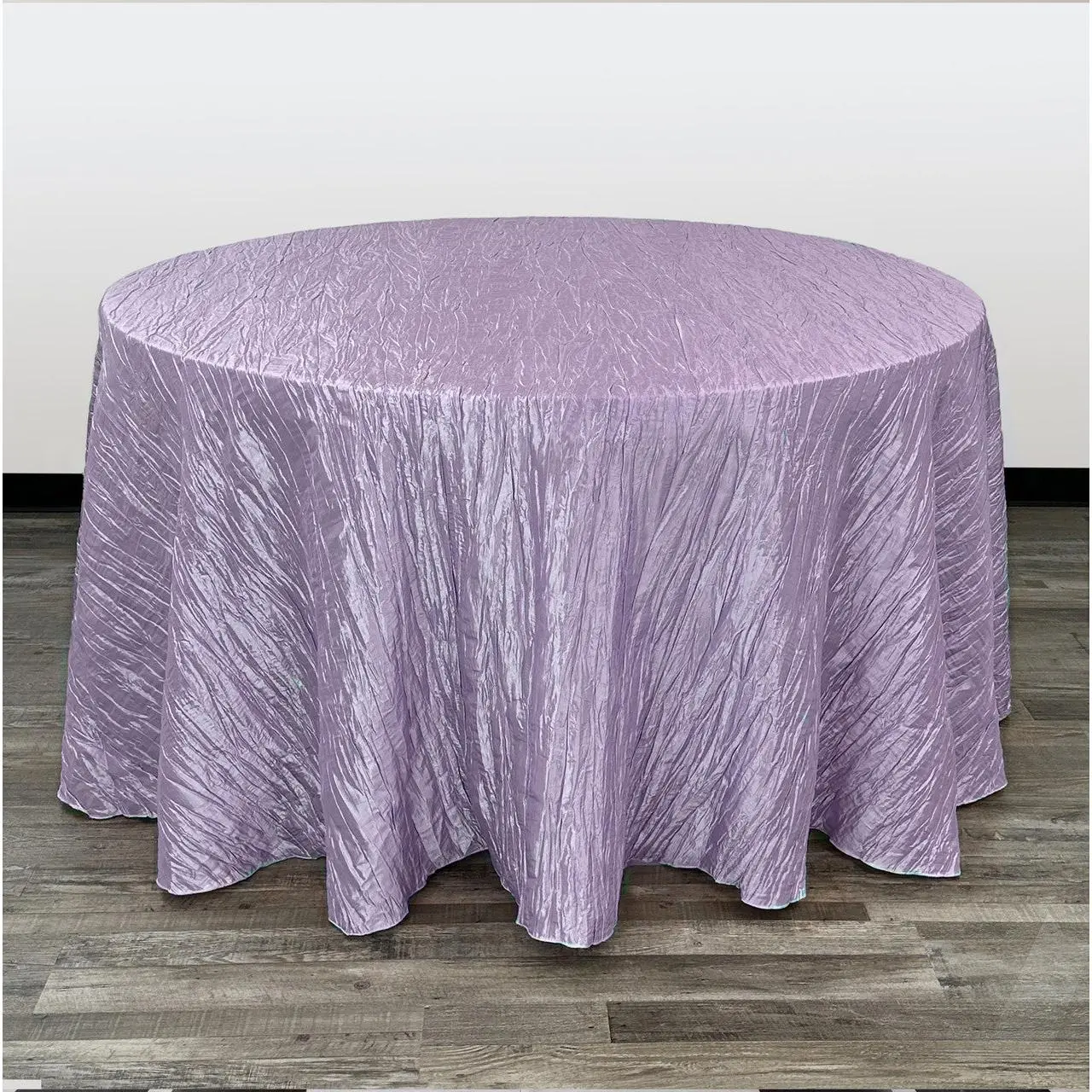 120 Inch Round Crinkle Taffeta Tablecloth Lavender
