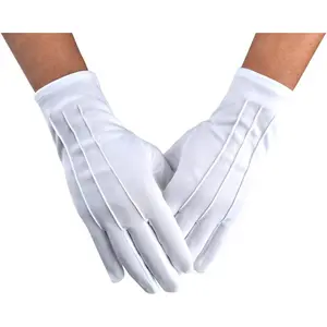 Men Police Formal Tuxedo Honor Guard Parade Nylon Cotton Gloves 26cm