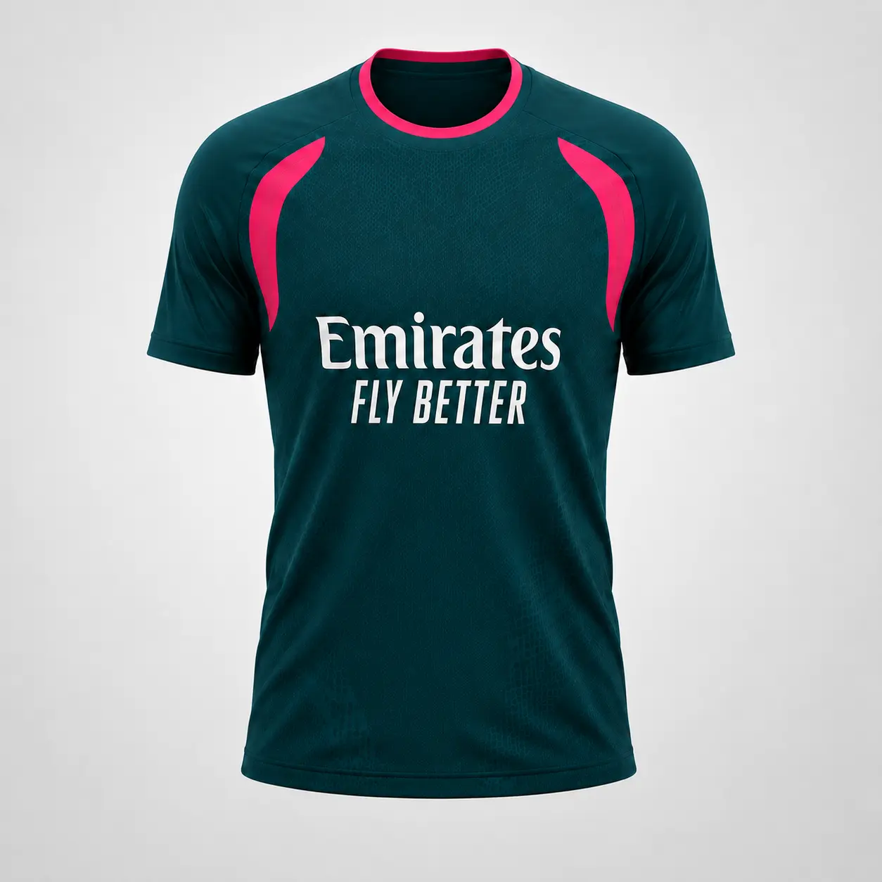 Dark Teal Pink Soccer Training Jersey – Unisex Short Sleeve Football Shirt, Breathable Quick-Dry Athletic Top, Match Day and Casual Sportswear for Men and Women