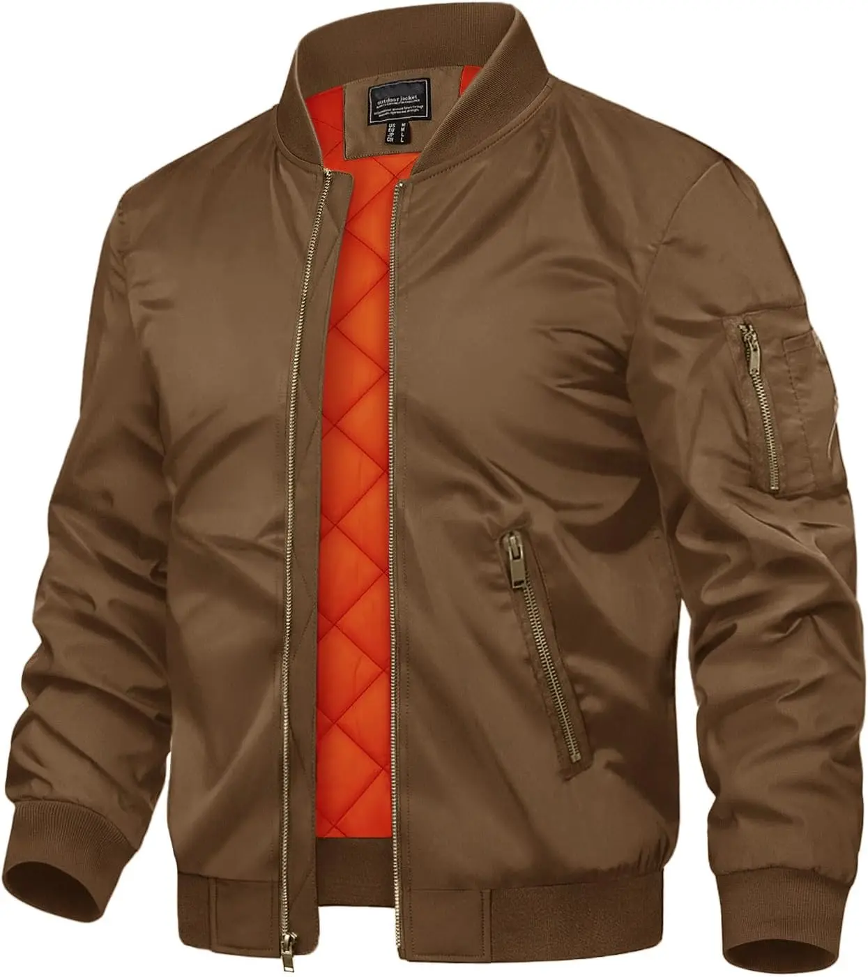 Men's Jackets-Bomber Jacket Fall Winter Warm Windbreaker Full Zip Casual Padded Coats
