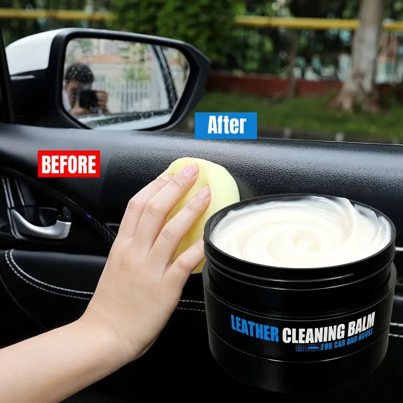Car Leather Care Cream, Cleaner & Restorer Polish, Leather Repair Renovating Balm, Suitable for Car Interiors, Handbags, Sofas, Garments, Plastic & Modern Leather, Gentle No Damage to Leather, Efficient Cleaning & Maintenance, Long Lasting Conditioner