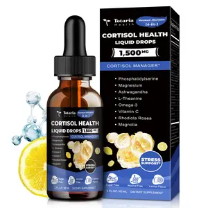 Totaria Nature Cortisol Health Liquid Drops 1500mg - 2 FL.OZ Stress Support Supplement with Magnesium, Ashwagandha, Rhodiola Rosea, L Theanine, Phosphatidylserine for Mood Focus Sleep - Dietary