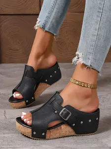 Women's Fashion Wedges with Eva Foam Insoles, 2.5 Inch Heel, Lightweight Comfort Sandals, Hook & Loop Closure, Slip-Resistant, Casual Summer Shoes