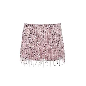New sexy sequin chain disc hip suspender skirt women Womenswear Bottom