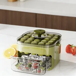 1 unit - single compartment ice box - household large-capacity ice-making mold - suitable for small refrigerators - with lid and double-layer ice storage container - a must-have item for summer parties and festivals that can be combined for storage