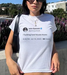 John Summit Baby Tee, Y2K Rave Crop Top, EDM tshirt, Music Festival Outfit