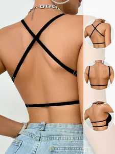 Women's Seamless Backless Wireless Bra, Sexy Summer Wedding Lingerie, Adjustable Straps, Breathable Fabric, Perfect for Weddings and Parties