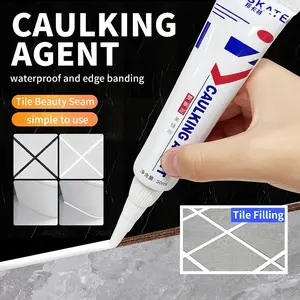 Waterproof Tile Grout Repair Sealant for Kitchen & Bathroom, Home & Interior - White, Ideal for Countertop Sink and Toilet Sealing Adhesive, Tile Filling