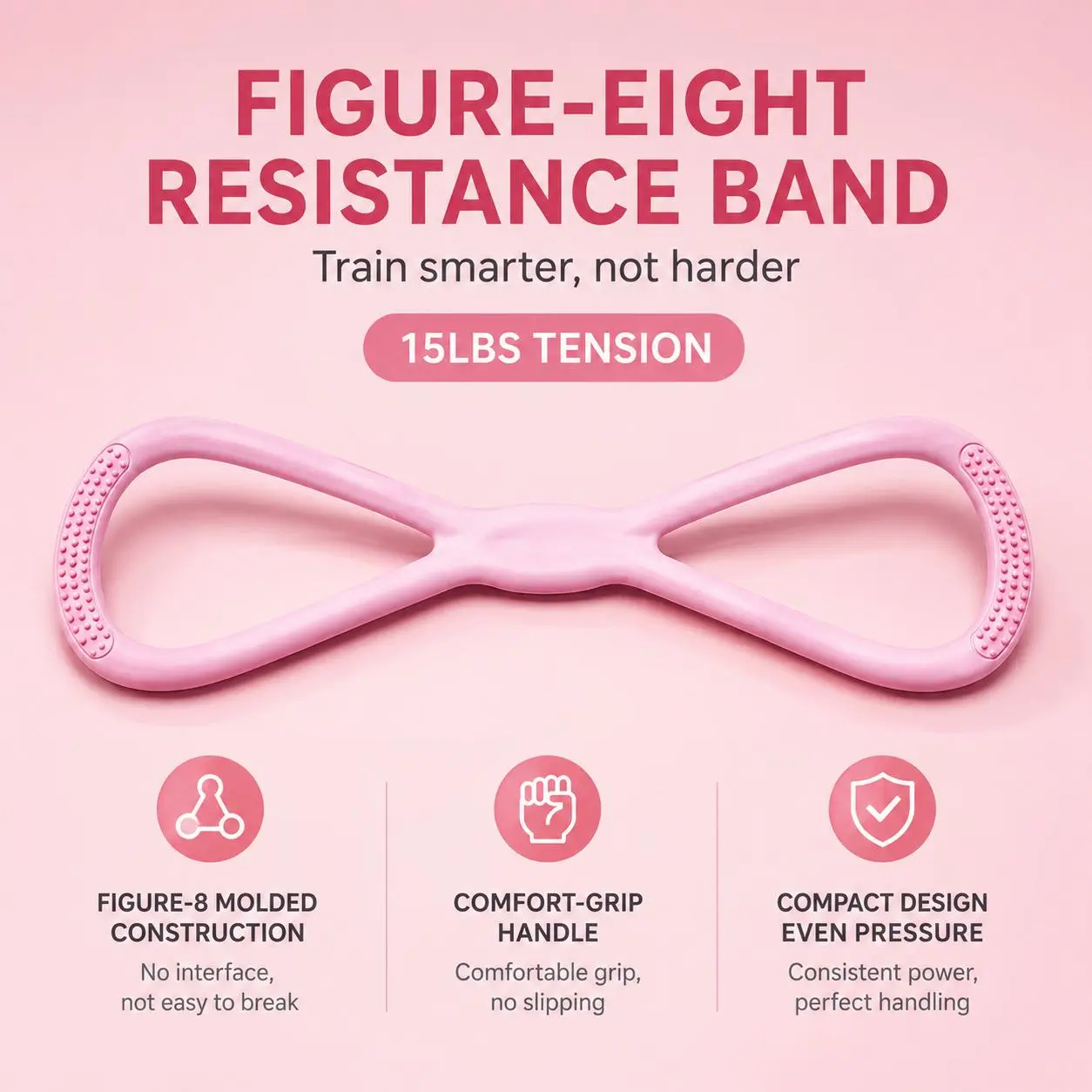 Figure 8 Resistance Band with Comfort Grip & Molded Shape, Industrial Grade Spider Straps for Resistance Band Workout, Yoga Fitness, Portable At Home Gym Equipment for Arms, Back & Shoulder Training woman men full body exercise