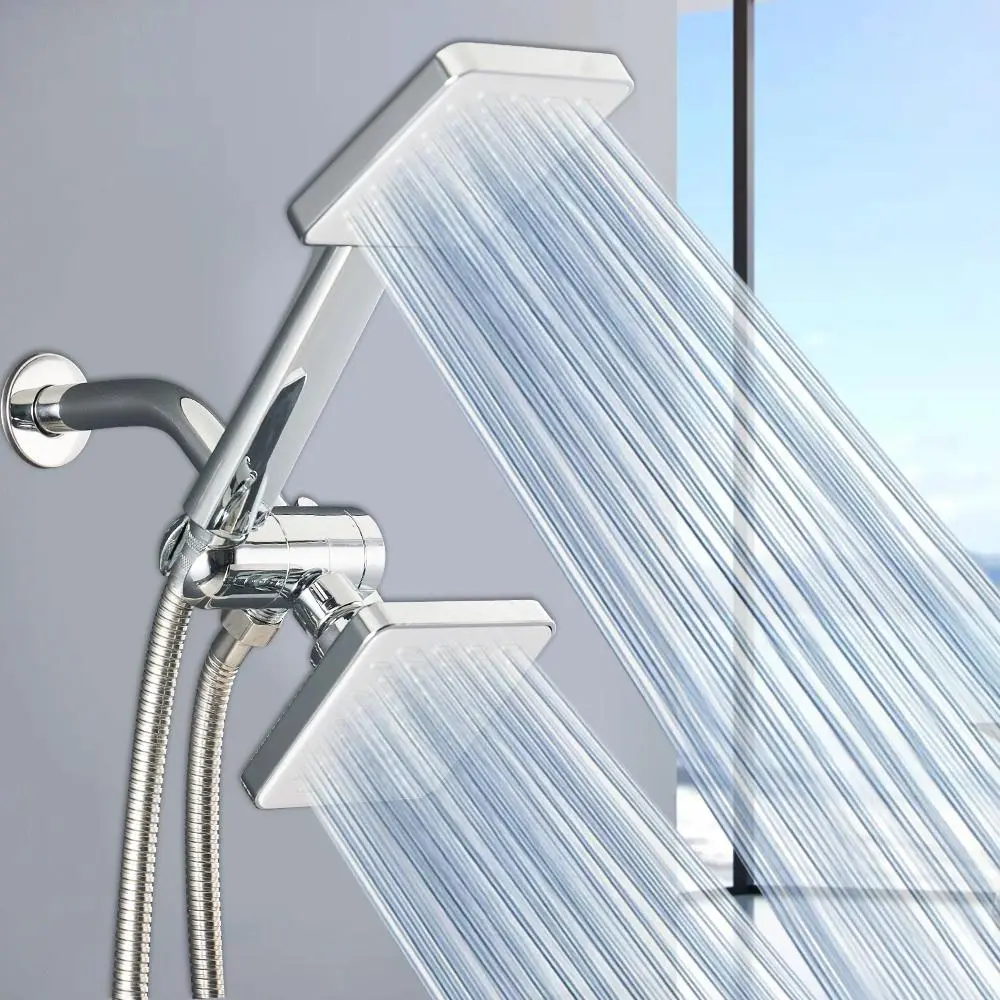 High-flow Handheld Shower Head & Hose Kit, Long Hose & Three-way Water Distributor, Wall-mounted Round Shower Set, Bathroom Accessories, Rain Shower Head, Rainfall Shower Head, Shower Head With Hose